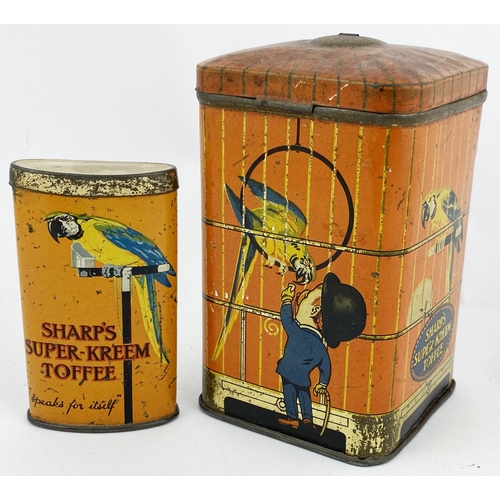 85 - SHARPS SUPER KREEM TINS GROUP. Largest shop counter display/ dispenser 13ins tall. Familiar monavcle... 