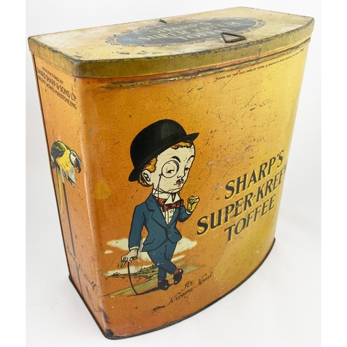 85 - SHARPS SUPER KREEM TINS GROUP. Largest shop counter display/ dispenser 13ins tall. Familiar monavcle... 