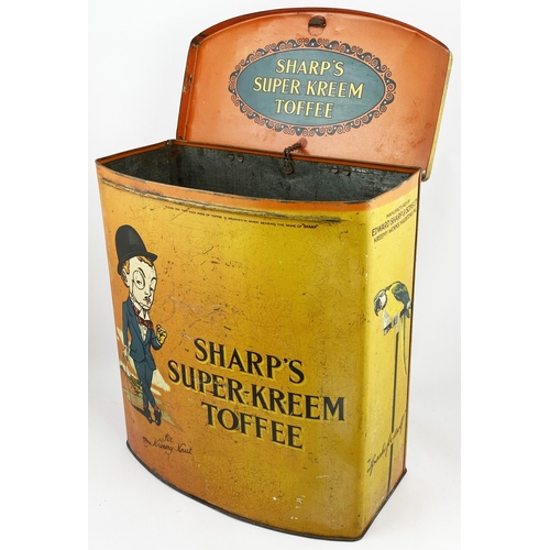 85 - SHARPS SUPER KREEM TINS GROUP. Largest shop counter display/ dispenser 13ins tall. Familiar monavcle... 