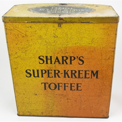 85 - SHARPS SUPER KREEM TINS GROUP. Largest shop counter display/ dispenser 13ins tall. Familiar monavcle... 