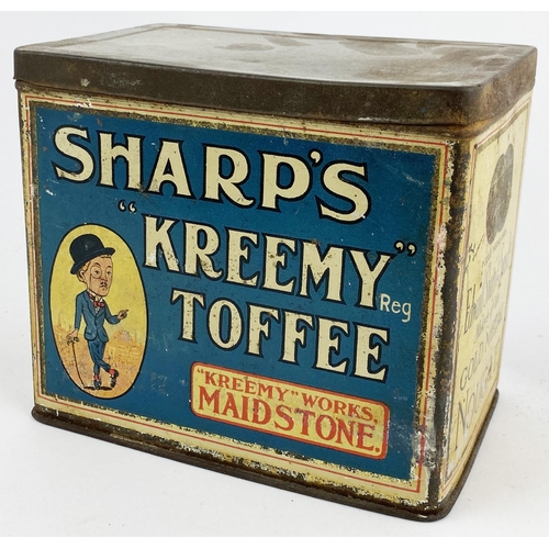 85 - SHARPS SUPER KREEM TINS GROUP. Largest shop counter display/ dispenser 13ins tall. Familiar monavcle... 