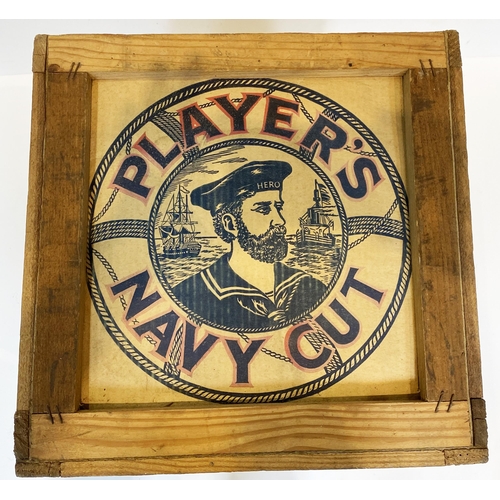 87 - PLEASE PLEASE NAVY CUT BULK DELIVERY BOX. 22.7 x 15.5 x 15.5ins, wood & card cinstruction, pintedall... 