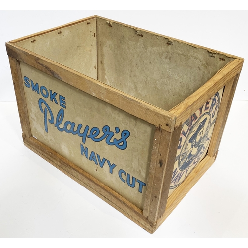 87 - PLEASE PLEASE NAVY CUT BULK DELIVERY BOX. 22.7 x 15.5 x 15.5ins, wood & card cinstruction, pintedall... 