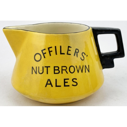 108 - OFFILERS NUT BROWN ALES. 3.5ins tall. Bright yellow, black transfer both sides, black rim (letters E... 