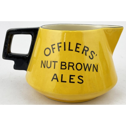 108 - OFFILERS NUT BROWN ALES. 3.5ins tall. Bright yellow, black transfer both sides, black rim (letters E... 