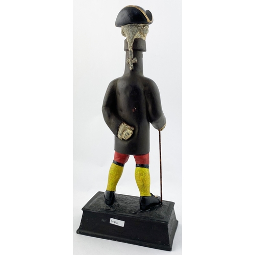 114 - WHITBREADS ADVERTISING FIGURE. 16ins tall. Cast aluminium, cold painted. Bottle shaped figure stood ... 