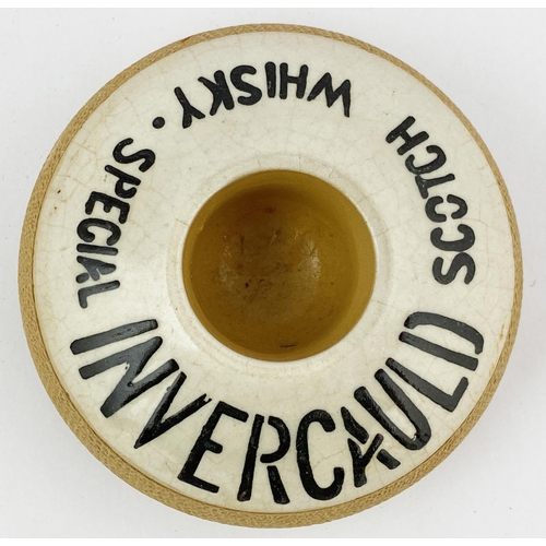 153 - INVERCAULD SPECIAL SCOTCH WHISKY MATCH HOLDER/ STRIKER. 4.2ins diam trye type, unsuaul raised top ar... 