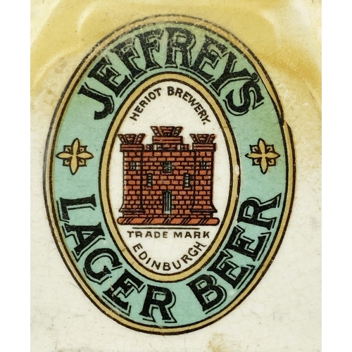 154 - EDINBURGH JOHN JEFFREY HERIOT BREWERY MATCH HOLDER/ STRIKER. 5ins square pyramid style featuring two... 