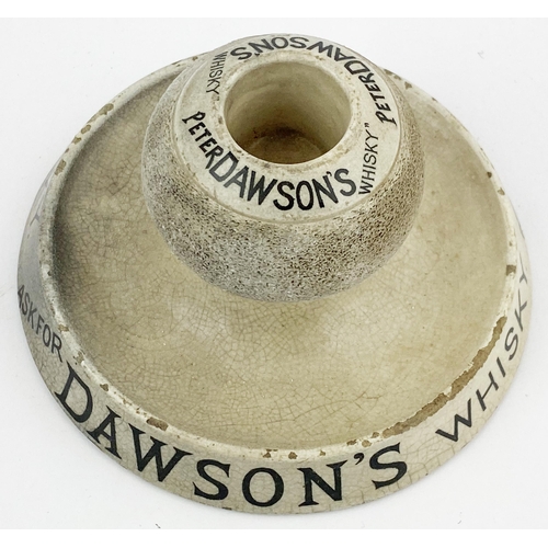 156 - DAWSONS WHISKY STRIKER/ MATCH HOLDER. 5.2ins diam well with central raised striking sphere. Letterin... 