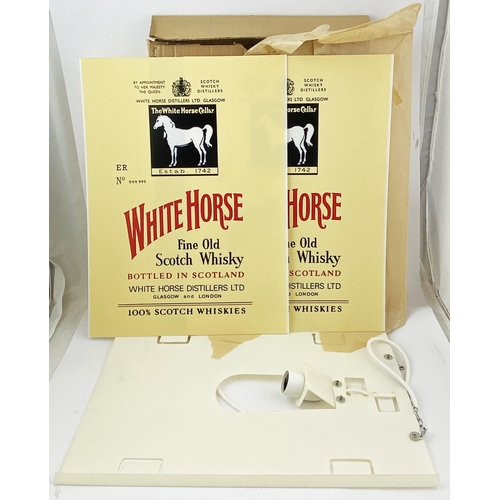 141 - WHITE HORSE SCOTCH WHISKY PERSPEX ILLUMINATING SIGN. Original box (16.5 x 18.5ins) & aged wrapping p... 