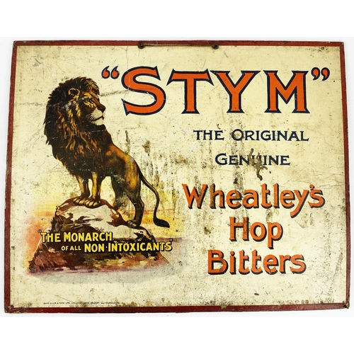 18 - SHEFFIELD WHEATLEYS HOP BITTERS STYM. 9.7 x 12.2ins. Original card ad for a South Yorkshire drink, f... 