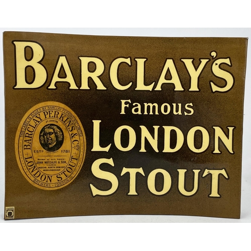 20 - NORTH EAST BARCLAY PERKINS FAMOUS LONDON STOUT SHOWCARD. 9.2 x 7.1ins. Shiny coated card ad with det... 