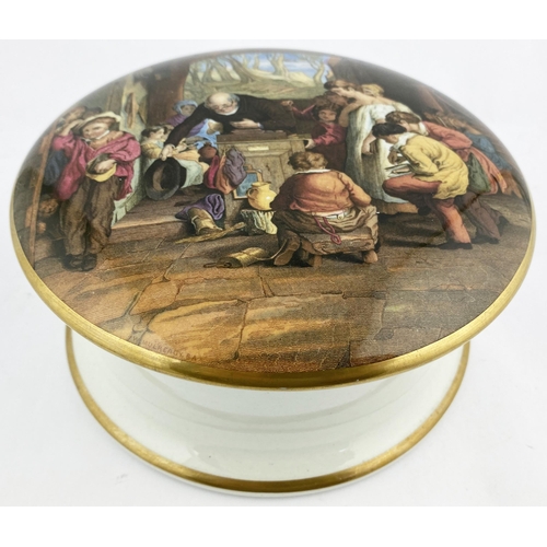 6 - THE LAST IN EXHIBITION PRATT POT LID & BASE. KM 317. 7.5ins diam. Multicoloured transfer, good stron... 