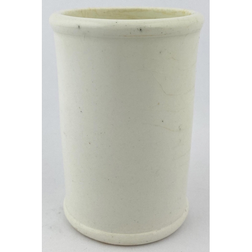 37 - NEWPORT MON CYLINDER CREAM POT. 3.25ins tall. Black transfer PREPARED/ BY THE/ GRANGE DAIRY CO/ CLAR... 