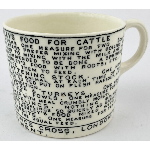 42 - THORLEYS ANIMAL FOOD MEASURING MUG. 2.7ins tall. Small straight sided mug completely surrounded with... 