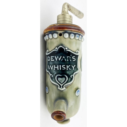 57 - DEWARS WHISKY DOULTON ARTWARE BARREL SPIGOT. 6 ins tall. Shiny stoneware spigot with well engineerd ... 