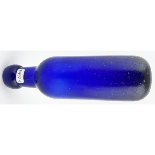 59 - NEWCASTLE FLAT BOTTOMED CYLINDER. Blues book p92. 6.75ins tall. Deep cobalt blue. 6oz. Embossed GLEN... 