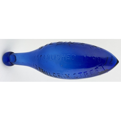 65 - NEWCASTLE ON TYNE HAMILTON. Blues book p82. 9.5ins tall. A good deep cobalt blue. 10oz capacity. Emb... 