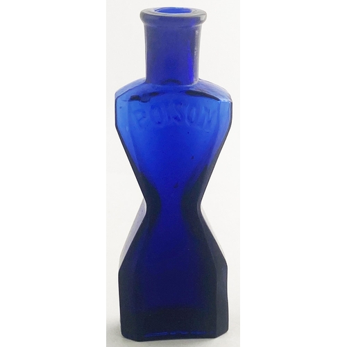 82 - STEPHENSONS WASP WAIST POISON. DP p30, 4.25ins tall. 1oz, cobalt blue glass. One of the ultimate poi... 