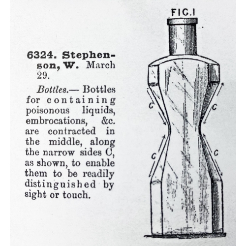 82 - STEPHENSONS WASP WAIST POISON. DP p30, 4.25ins tall. 1oz, cobalt blue glass. One of the ultimate poi... 