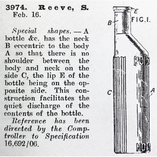 83 - CLECKHEATON POISON. DPp36. 7ins tall. Aqua glass, embossed POISONOUS/ SAMUEL REEVE/ NOT TO BE TAKEN.... 