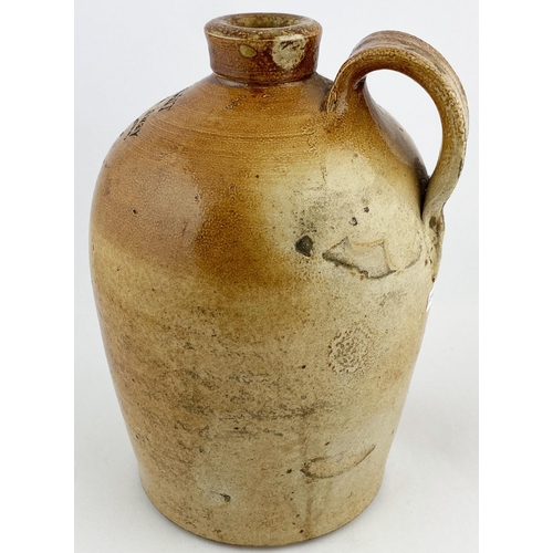 126 - RATCLIFF HIGHWAY IMPRESSED FLAGON. 9.25ins tall. Slightly t.t. salt glaze, rear handle. Impressed I.... 