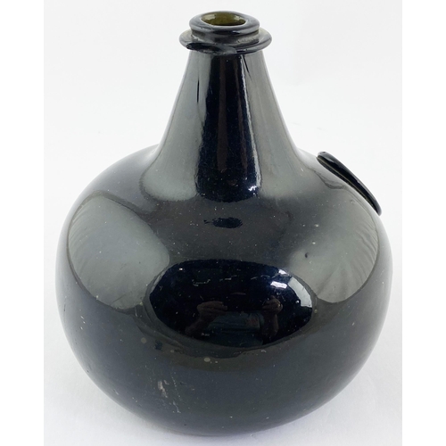 130 - F. BENNET ONION BOTTLE. ASB p1050. c1710-1720 in which author David suggests possibly Dorset? 6ins t... 