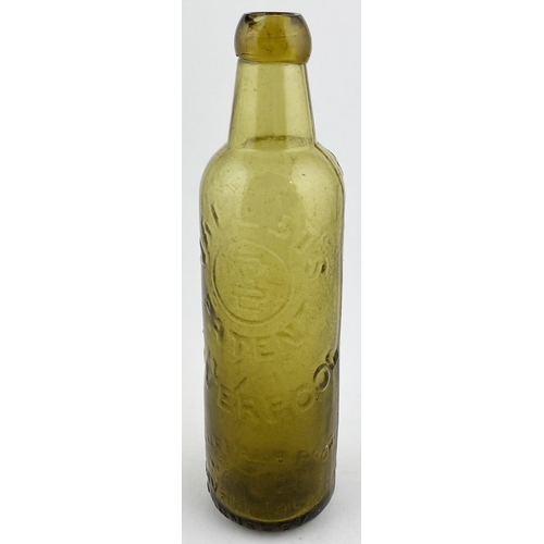 131 - LIVERPOOL VALLETS PATENT BOTTLE. 8.75ins. Amber glass. mbossed VALLETS/ PATENT/ LIVERPOOL (stopper p... 