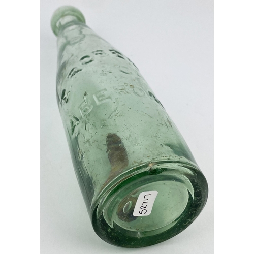 135 - ABERDARE TAPPS PATENT BOTTLE. 9.25ins. Aqua glass. Embossed E. ROBERTS/ & CO/ ABERDARE then to rear ... 