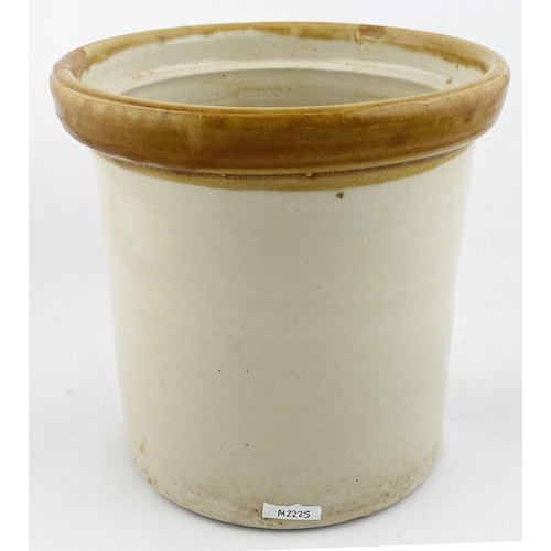 73 - LIVERPOOL & GREENOCK MAC SYMON BUTTER CROCK. 8 ins tall, t.t., Very sharp/ crisp pict. front transfe... 