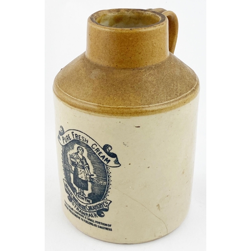 74 - STRANRAER BULK CREAM POT. 7.6ins tall, t.t., rear handle. Straight sides with angular shoulder and s... 