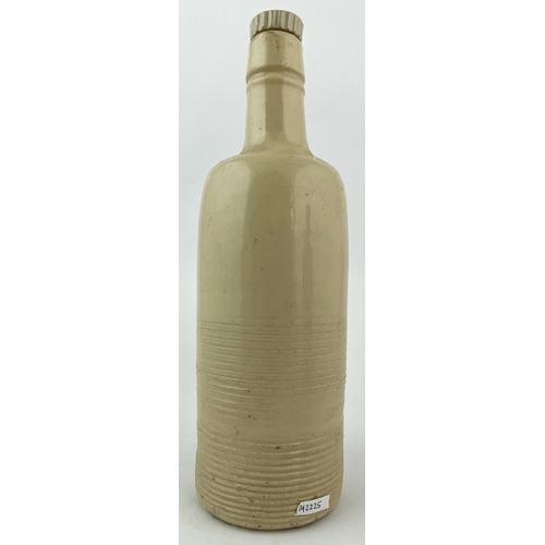 80 - DUNFERMLINE BRUCE & GLENN AMMONIA BOTTLE. DP p129. 11ins tall, off white/ cream upper, lower glazed ... 