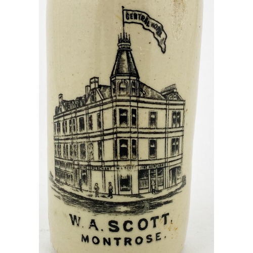 148 - MONTROSE J W A SCOTT GINGER BEER BOTTLE. 8.8ins tall, ch., t.t., blob lip. All time Scottish classic... 