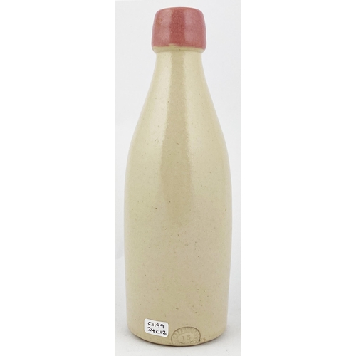 151 - GLASGOW G & C MOORE GINGER BEER BOTTLE. 8.8ins tall, ch., all white with coloured blob lip (internal... 