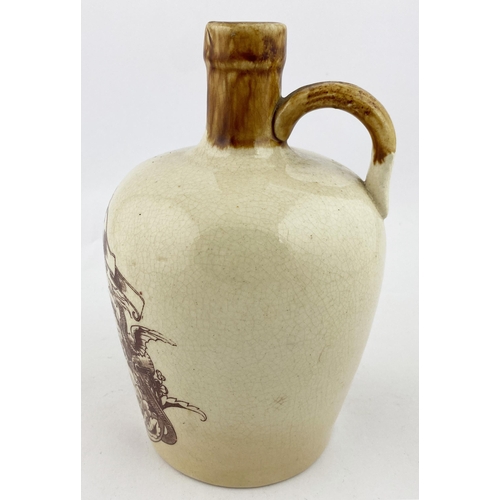 214 - WISES OLD IRISH WHISKY JUG. WG p215. 7.7ins tall, rear handle. Very ornate serpents & floral surroun... 