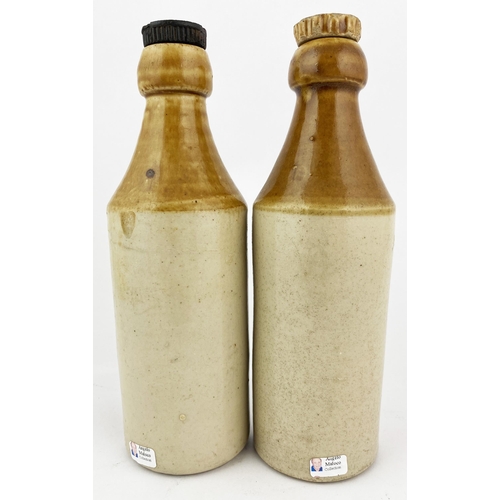 11 - KIRKWALL GINGER BEER BOTTLE DUO. Tallest 8.2ins, both taller than normal std., t.t. R Garden vulcani... 