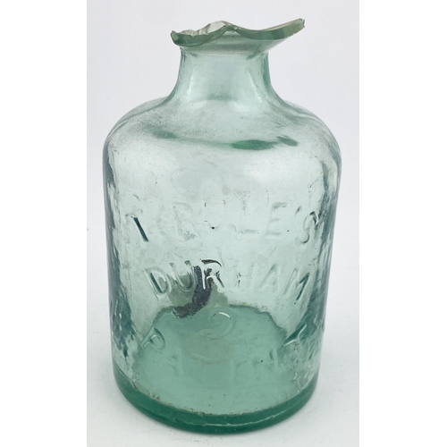 32 - T. RULES PATENT MINERAL WATER 32. BOTTLE. 5ins tall. Aqua glass. Embossing to both sides. T. RULES/ ... 