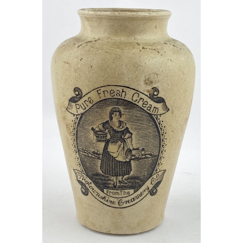 37 - WIGTOWNSHIRE CREAM POT. 5.3ins tall. Off white body, strong & very crisp dark brown transfer. Milkma... 