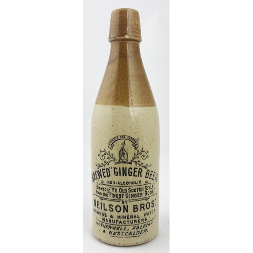 47 - NEILSON BROS MOTHERWELL, FALKIRK & WESTCALDER GINGER BEER BOTTLE. 8.9ins tall, ch., t.t., swing stop... 