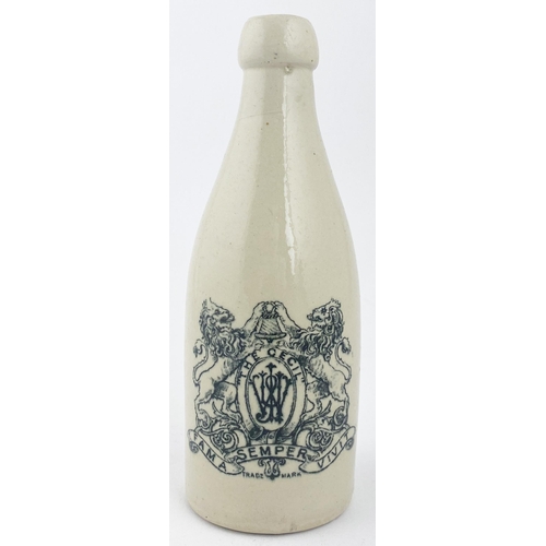 49 - THE CECIL GINGER BEER BOTTLE. 7.9ins tall, ch., blob top, all white. A Scottish ginger enigma. Nothi... 