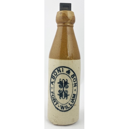 50 - A BONI & SON FORT WILLIAM 50. GINGER BEER BOTTLE. 8.3ins tall, ch., t.t., screw stopper - original o... 