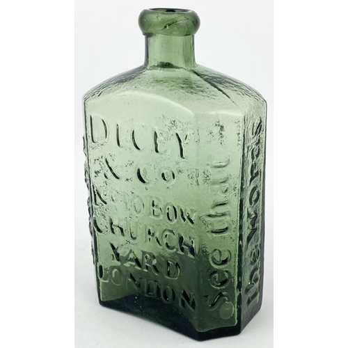 189 - DAFFYS ELIXIR. 5ins tall. Light green glass wonderfully whittled, rounded lip. Classic heavily embos... 