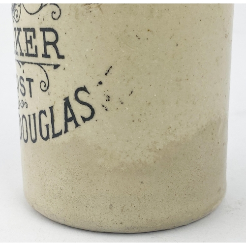 200 - F WALKER CASTLE DOUGLAS GINGER BEER BOTTLE. 6.9ins tall. Std., t.t., screw top (unusual shaped lip).... 