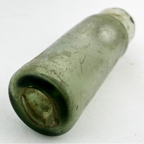 188 - FREE BLOWN APOTHECARY PHIAL. 2.7ins tall, light aqua-green glass c. 1750 cylinder phial, flared lip,... 