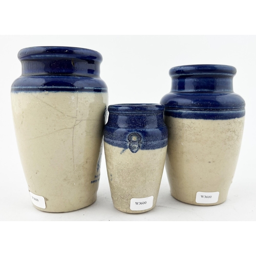 377 - BUTTERCUP CREAM POT TRIO. Tallest 4.5ins. 3 sizes. Damages. (3)