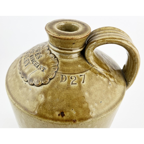 668 - HELMSLEY IMPRESSED SEALED FLAGON. 13ins tall. Impressed seal J. BOWES, rear handle. D27 to side. Chi... 