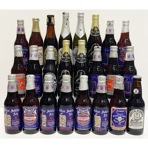 472 - LABELLED BEER BOTTLE GROUP. Tallest 9.25ins. Mixed beer bottles, Jubilee ale & various others, all w... 