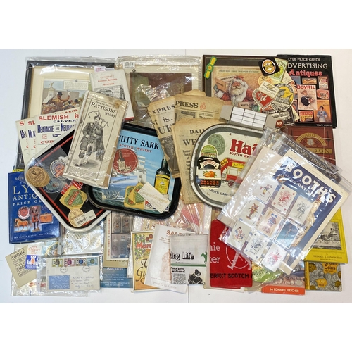 582 - ECLECTIC EPHEMERA MIX. Inc. Adverts, showcards, labels, books and many other items. (60+) 7/10 Unsui... 