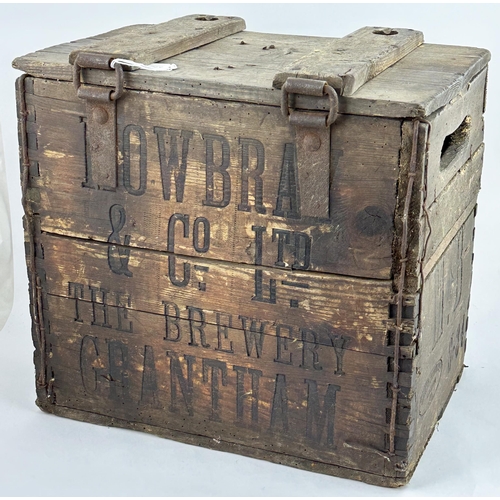 12 - GRANTHAM SODA SYPHON IMPRESSED CRATE. 14.5 x 13.5ins. Impressed each side. MOWBRAY & CO LTD/ THE BRE... 