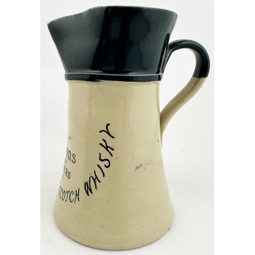 110 - PATTISONS LEITH WHISKY WATER JUG. 7ins tall. T. t., rear WATER handle, black transfer. PATTISONS/ LI... 